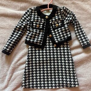 Stylish Black and White Kids Jacket & dress Set